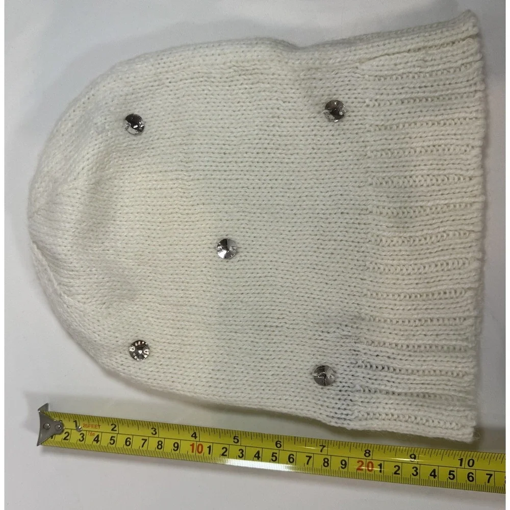 Victoria's Secret Ivory Rhinestone Beanie & Infinity Scarf Set OSFM Winter